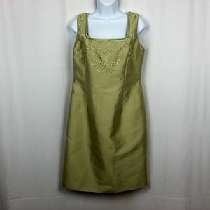 Talbots silk blend embellished sheath dress 10P